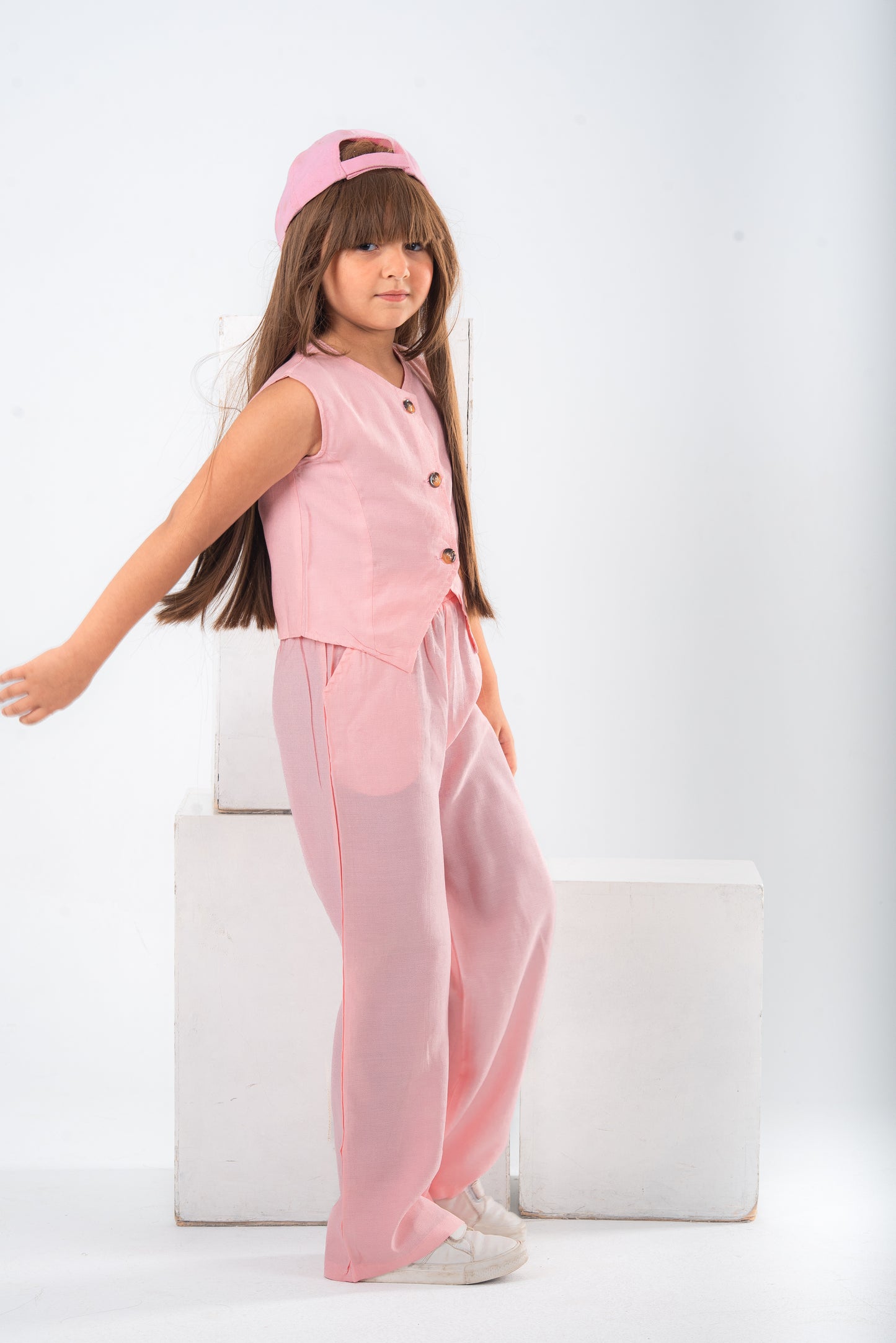 Pink Girls Vest Set