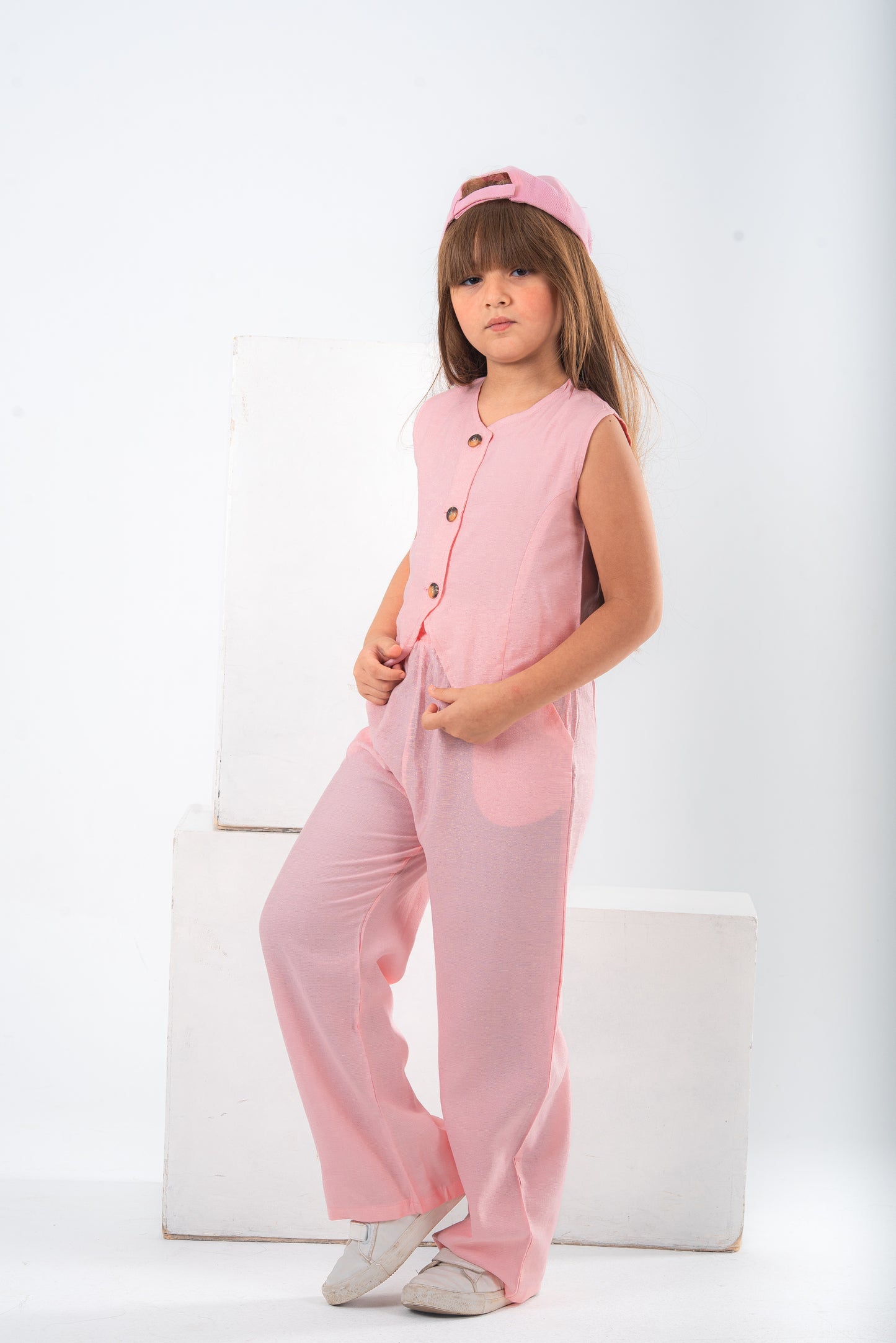 Pink Girls Vest Set