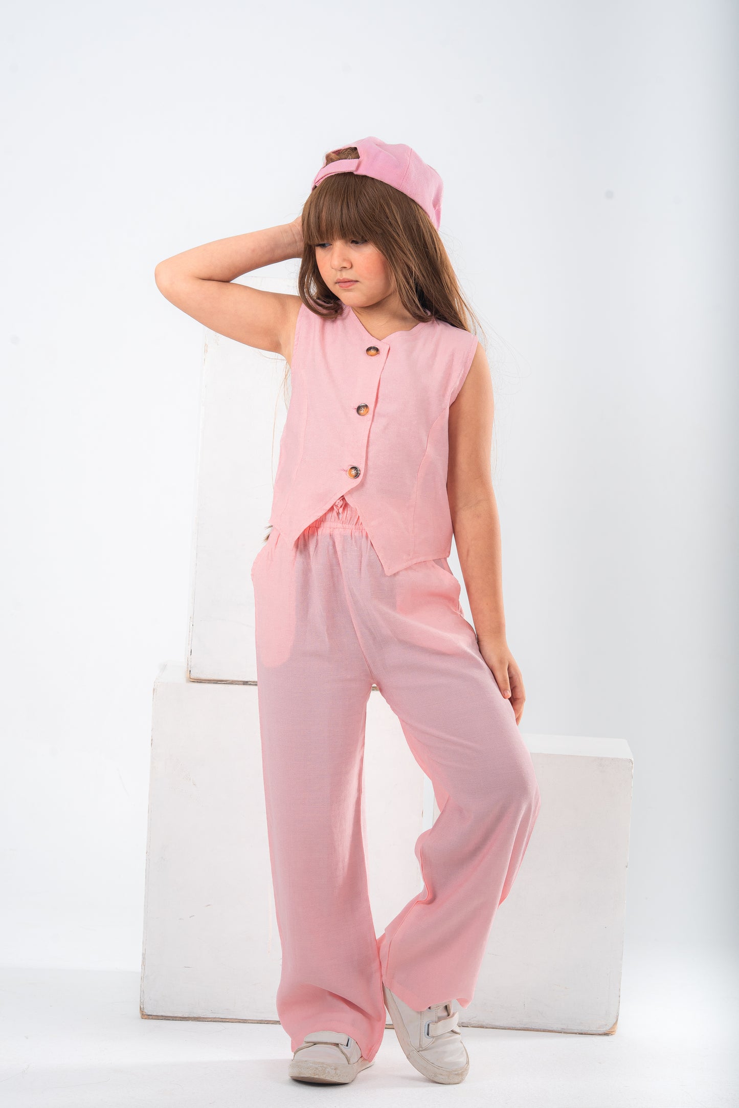 Pink Girls Vest Set