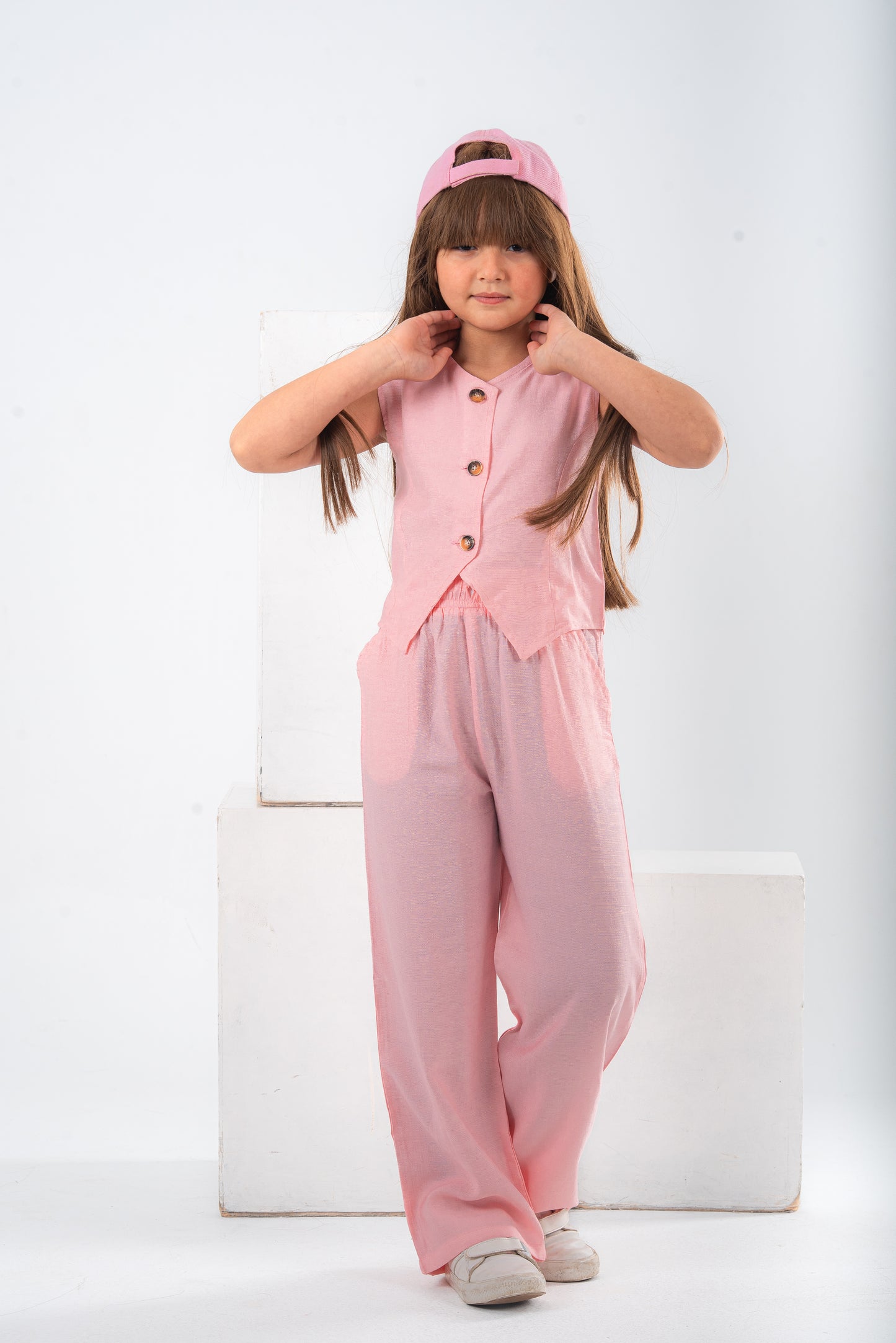 Pink Girls Vest Set