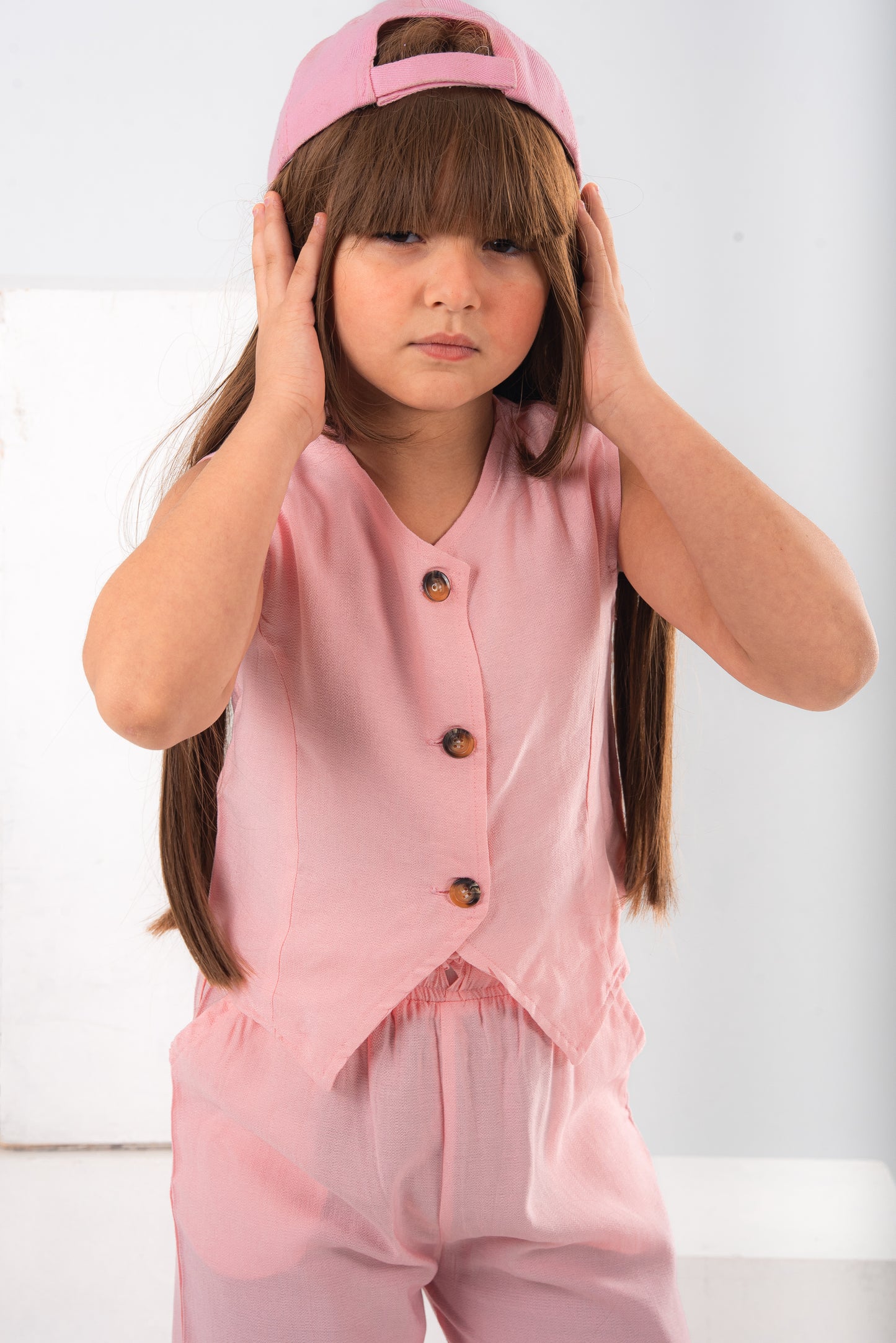 Pink Girls Vest Set