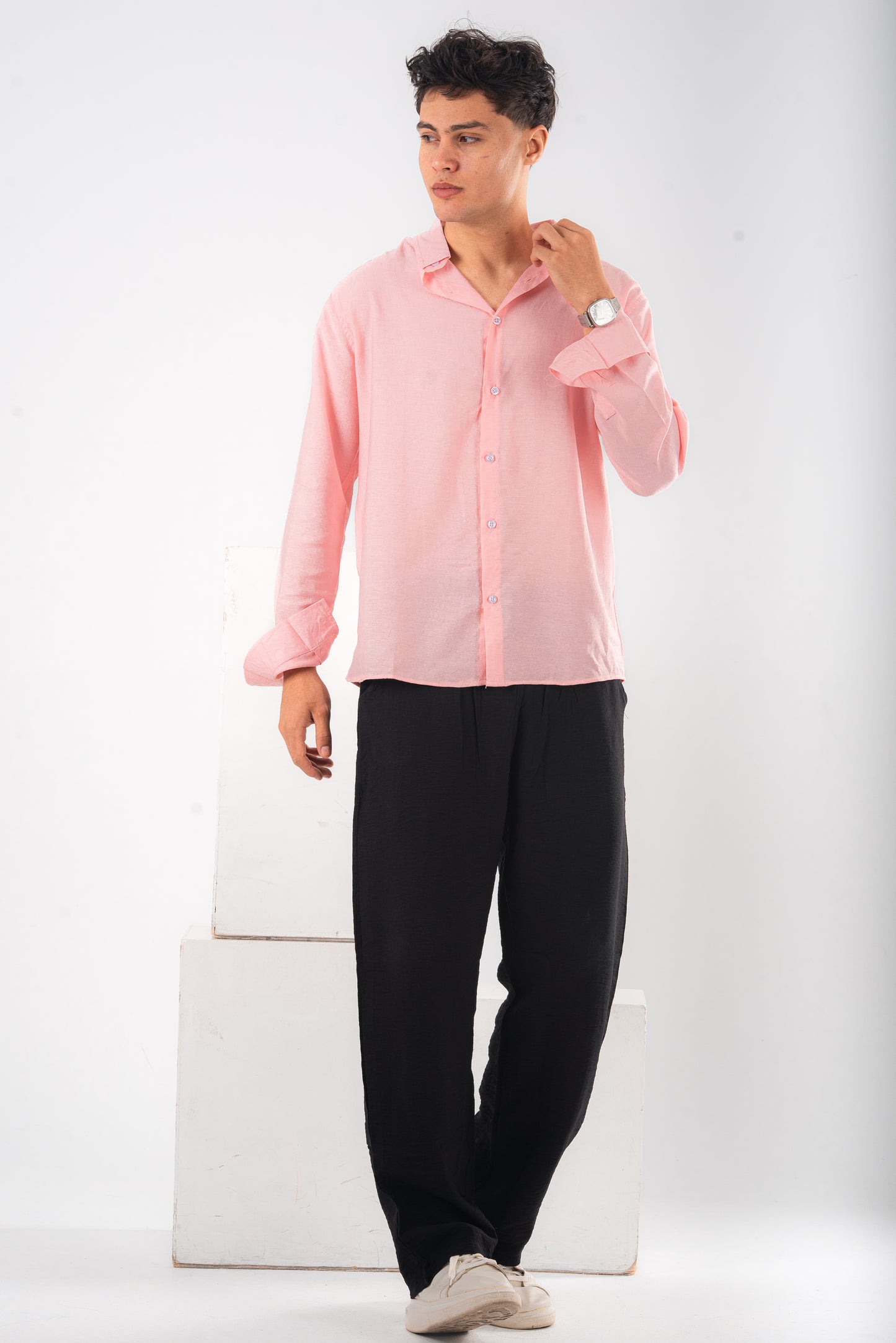 Pink linen shirt