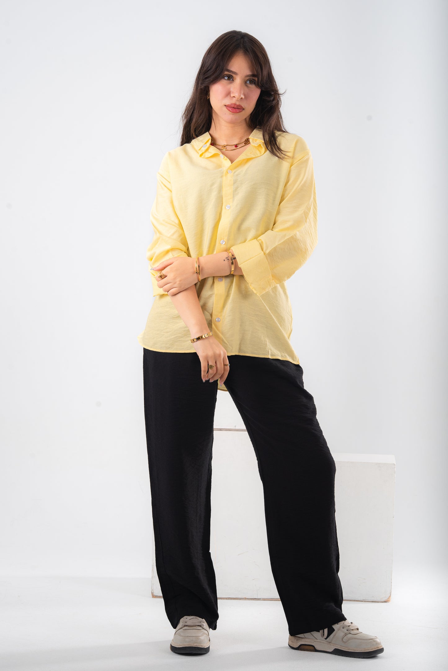 Yellow linen shirt