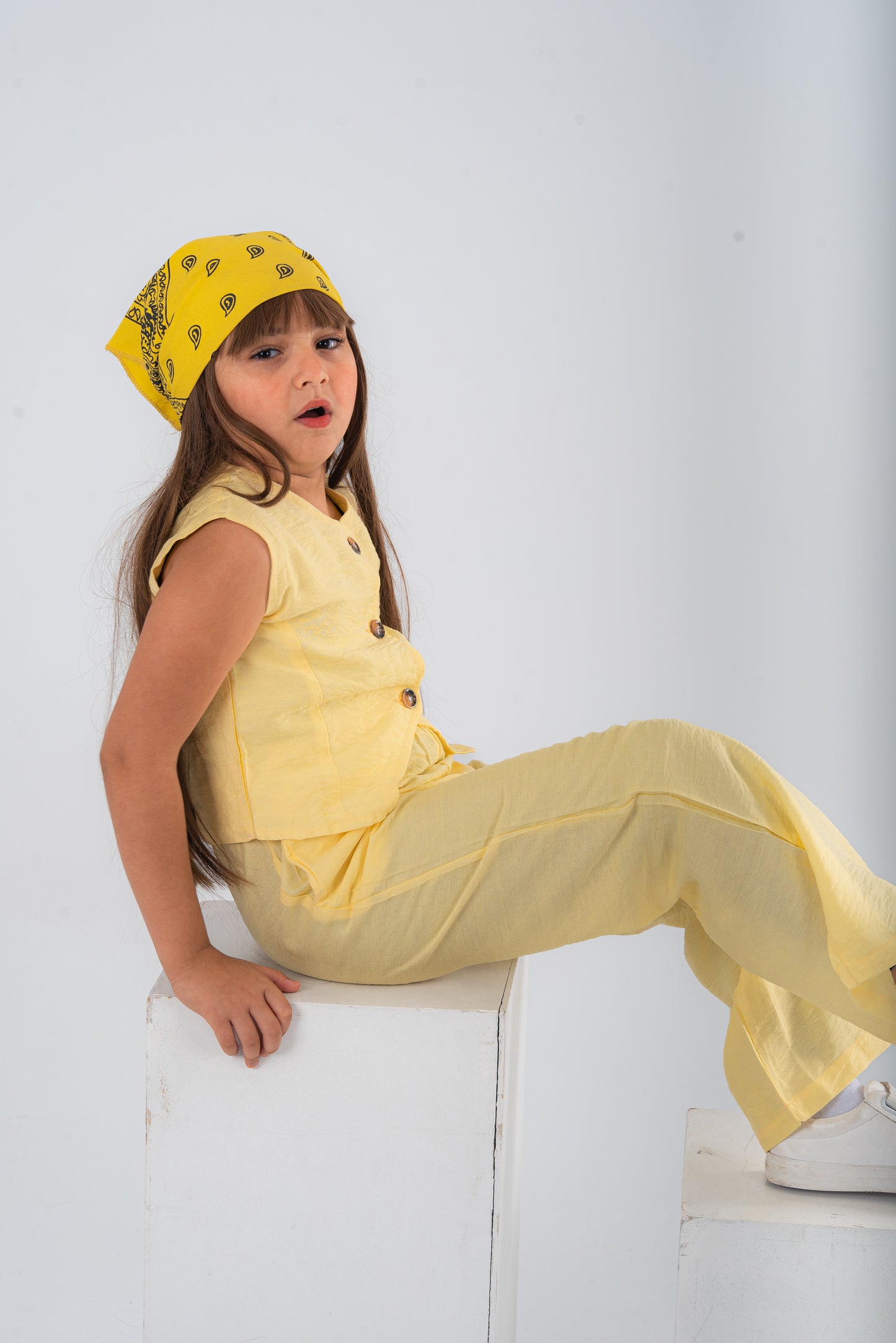 Yellow Girls Vest Set