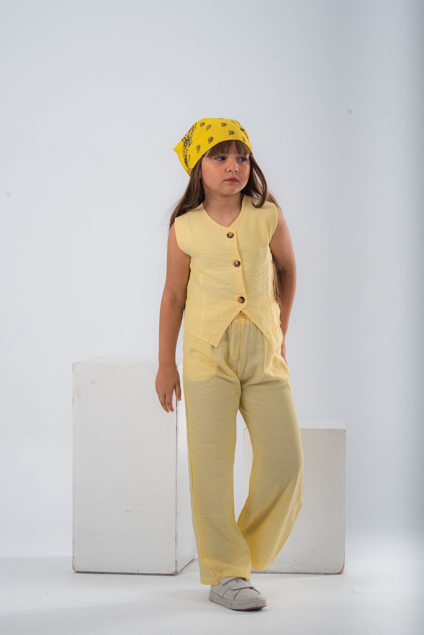 Yellow Girls Vest Set