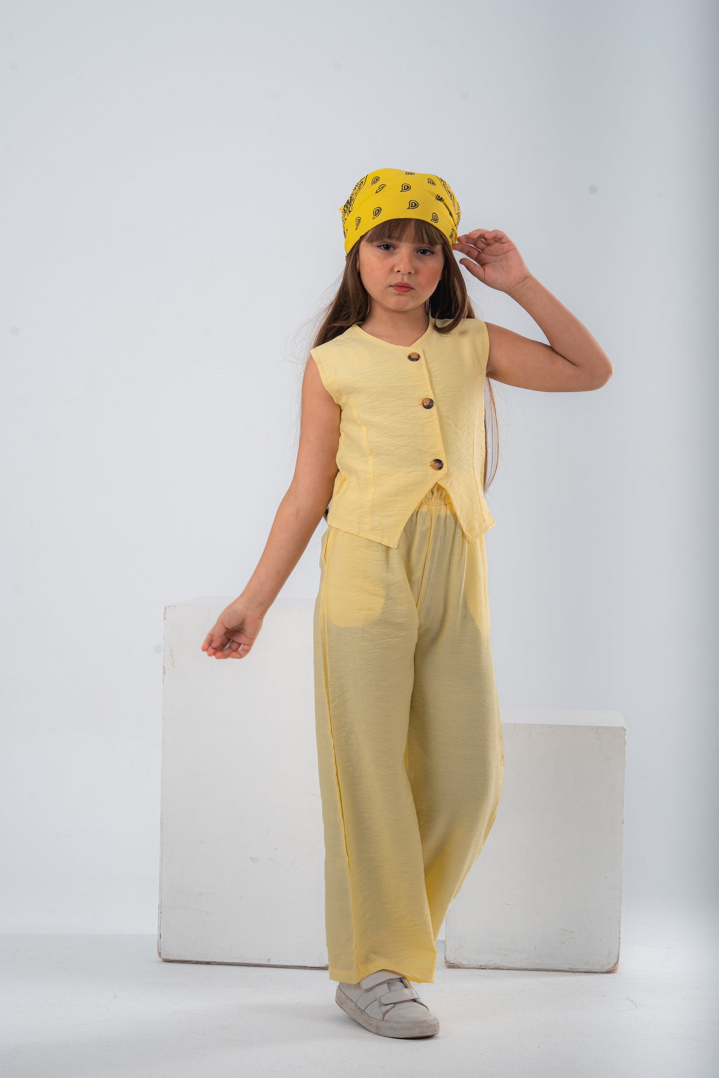 Yellow Girls Vest Set