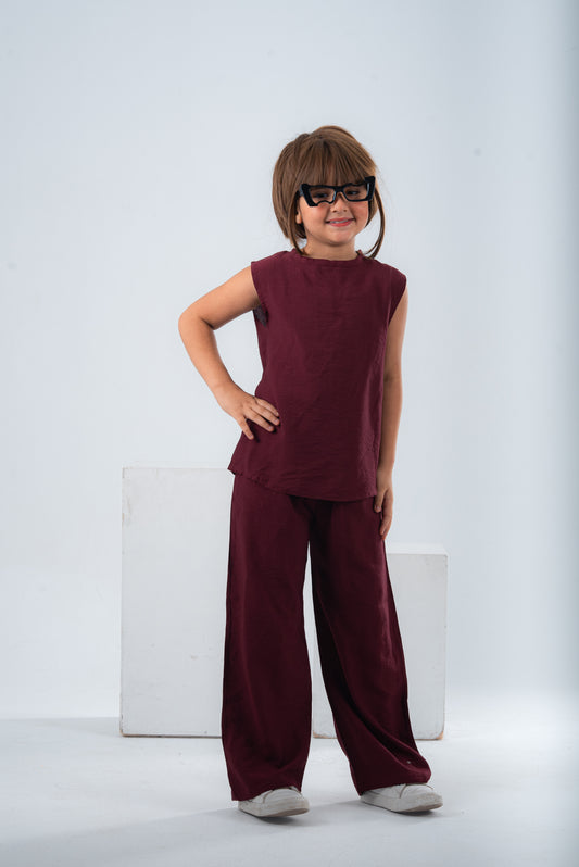 Burgundy Girls Set
