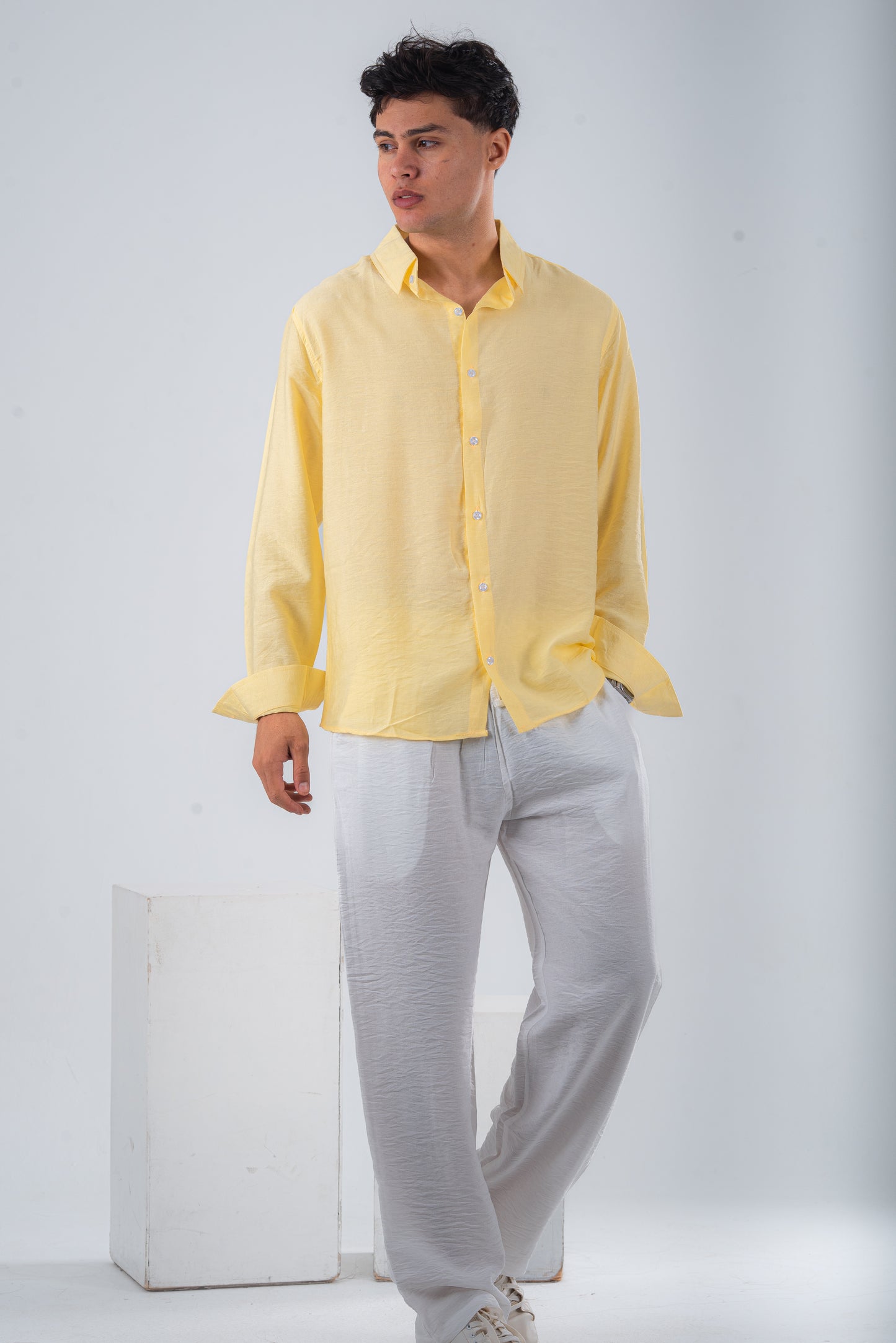 Yellow linen shirt