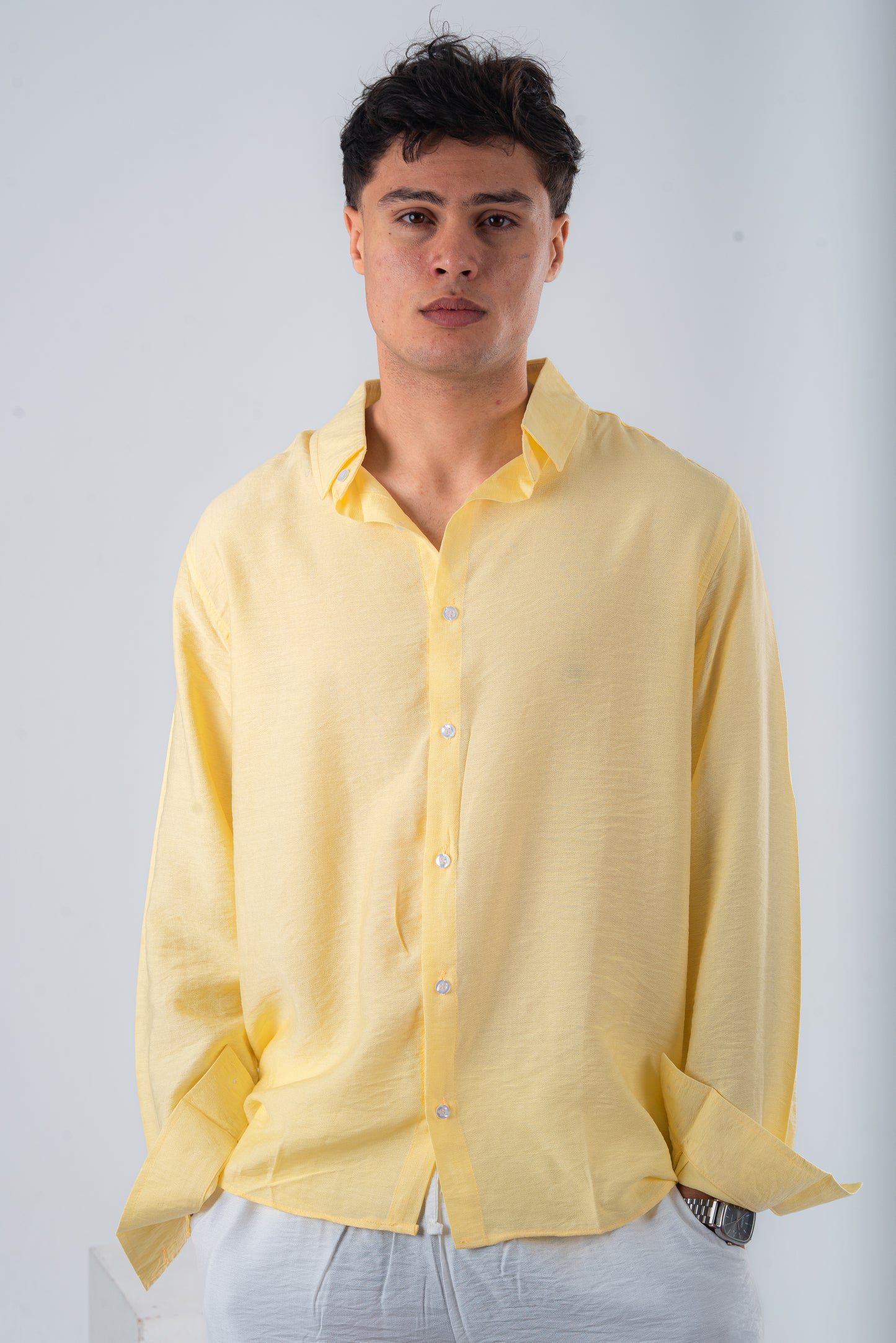 Yellow linen shirt
