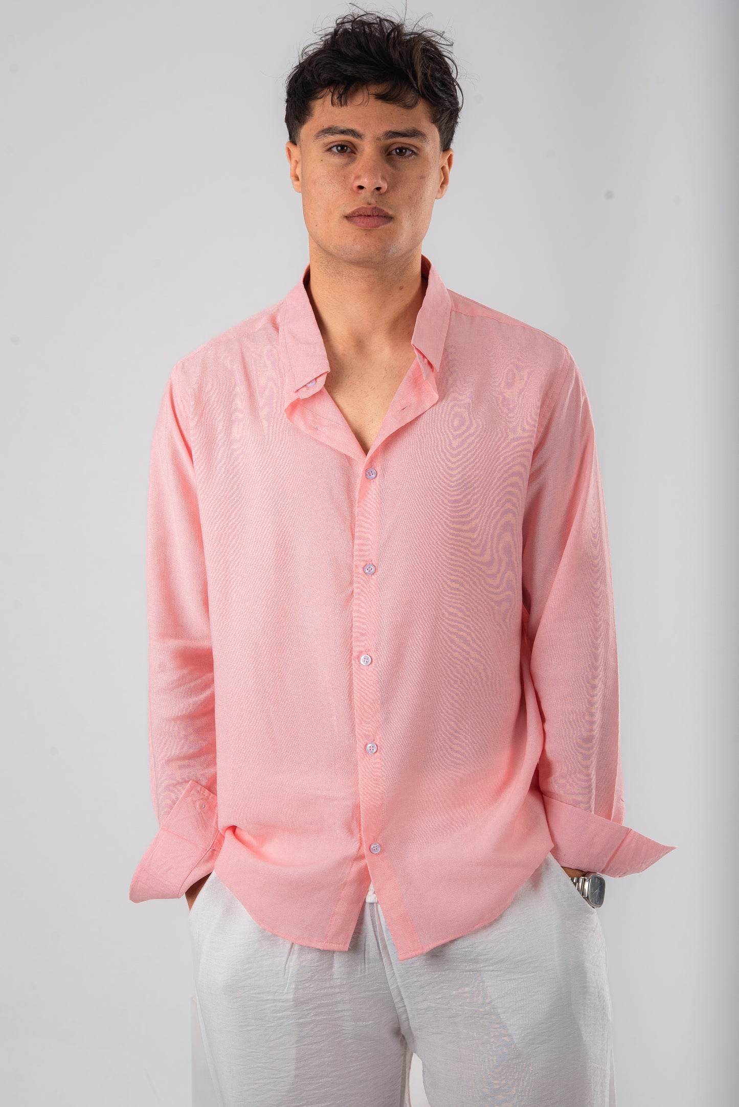 Pink linen shirt