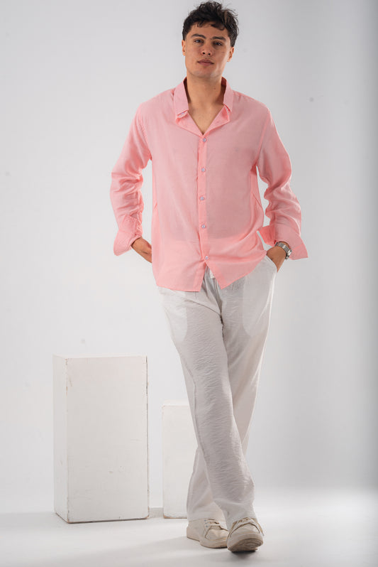 Pink linen shirt