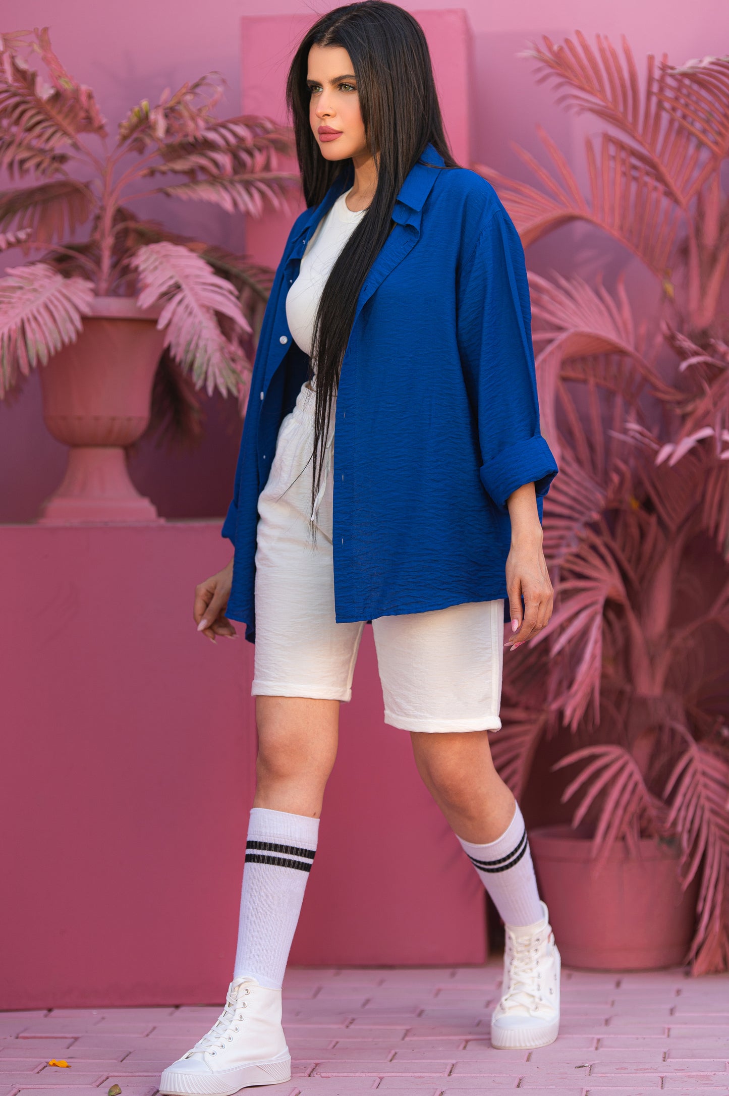 Blue linen shirt
