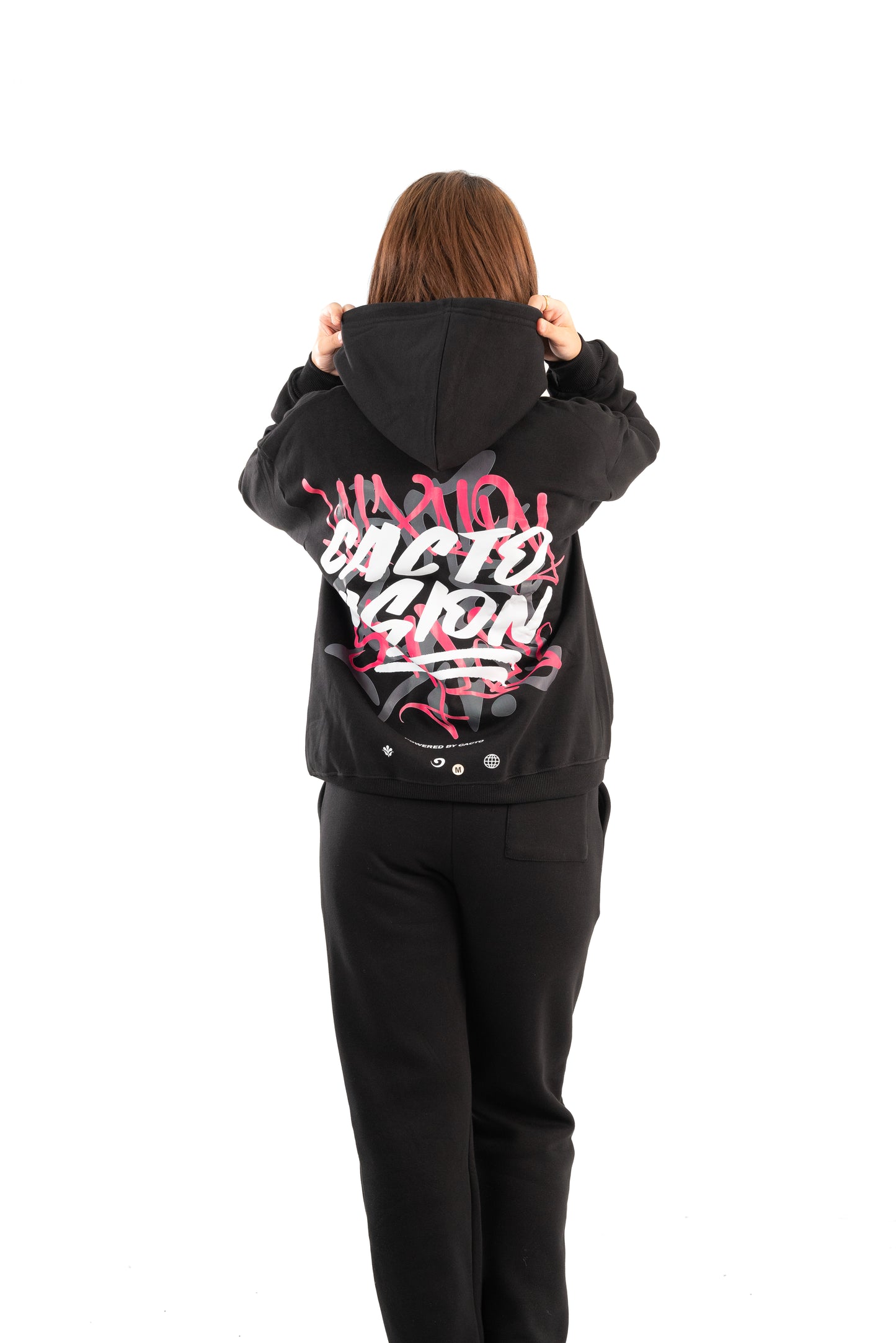 CACTO Vision Black Printed Hoodie