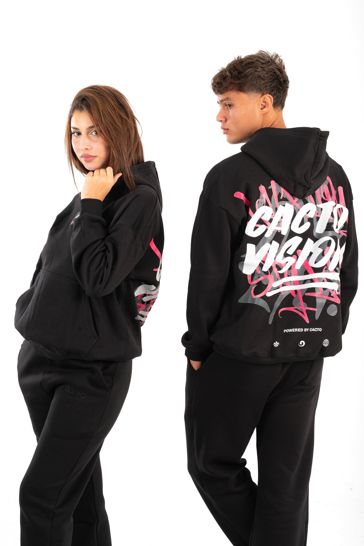 CACTO Vision Black Printed Hoodie