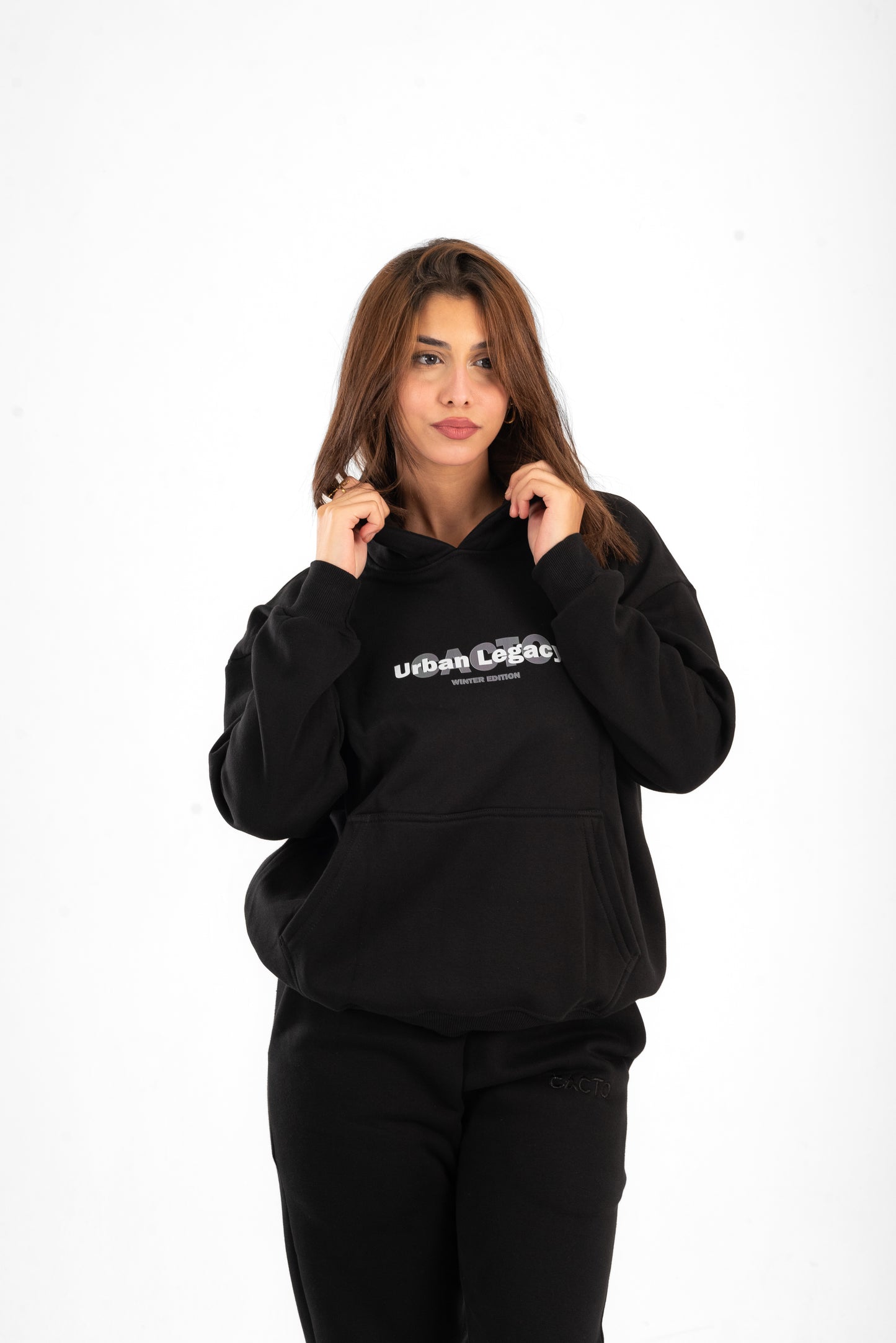 CACTO  Fuel  Black Printed Hoodie