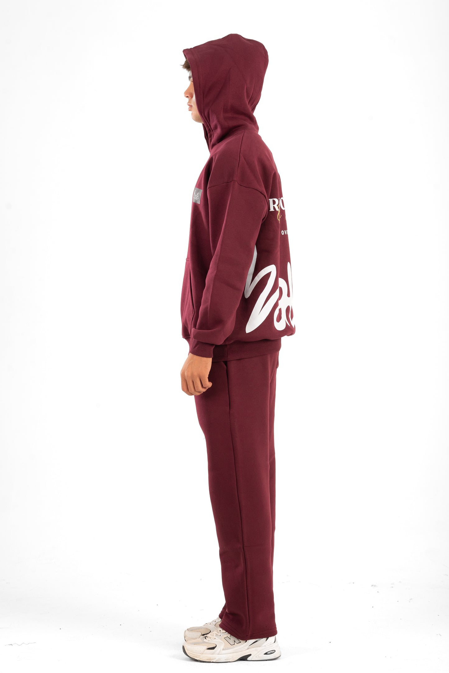 Burgundy Printed Hoodie