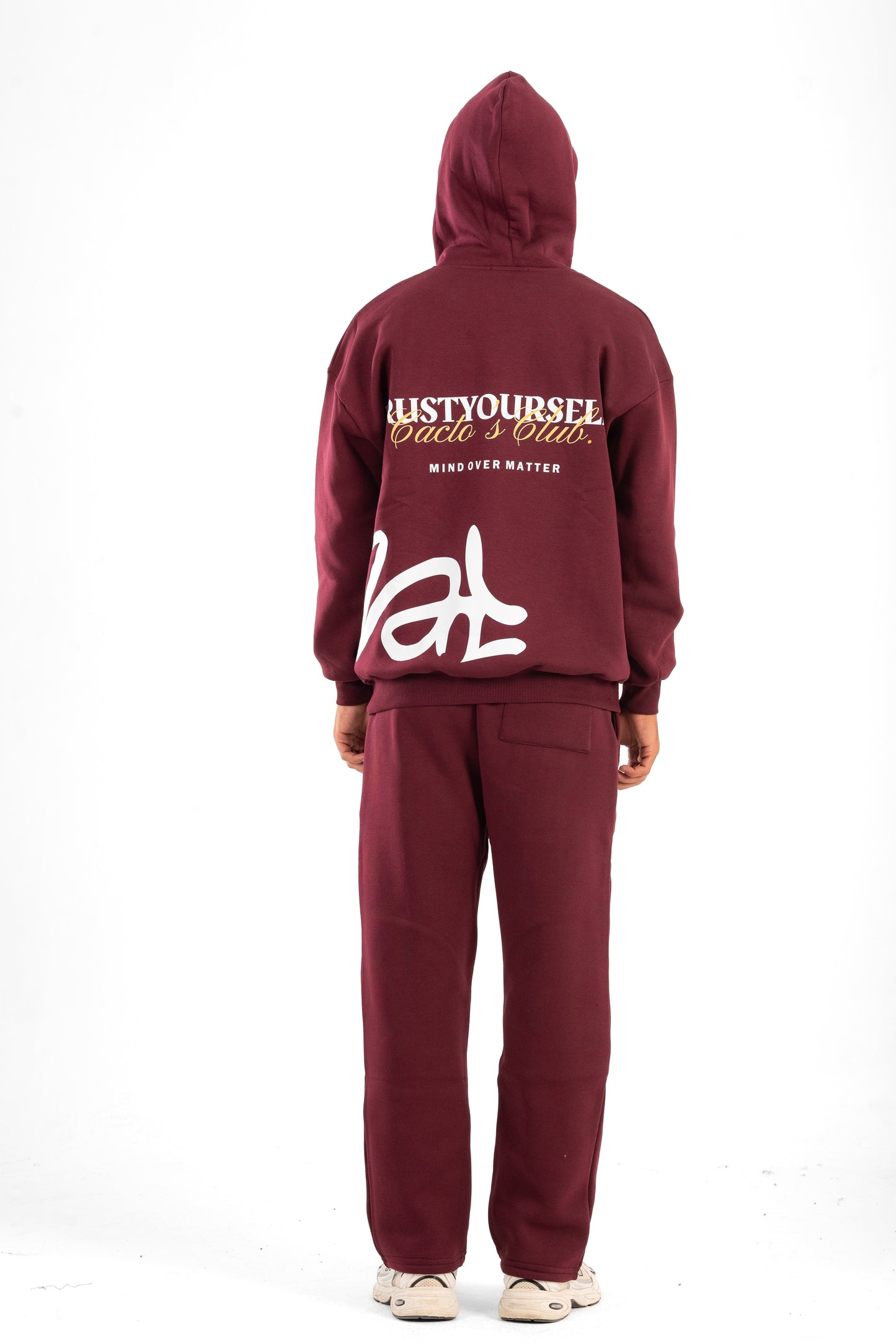 Burgundy Printed Hoodie