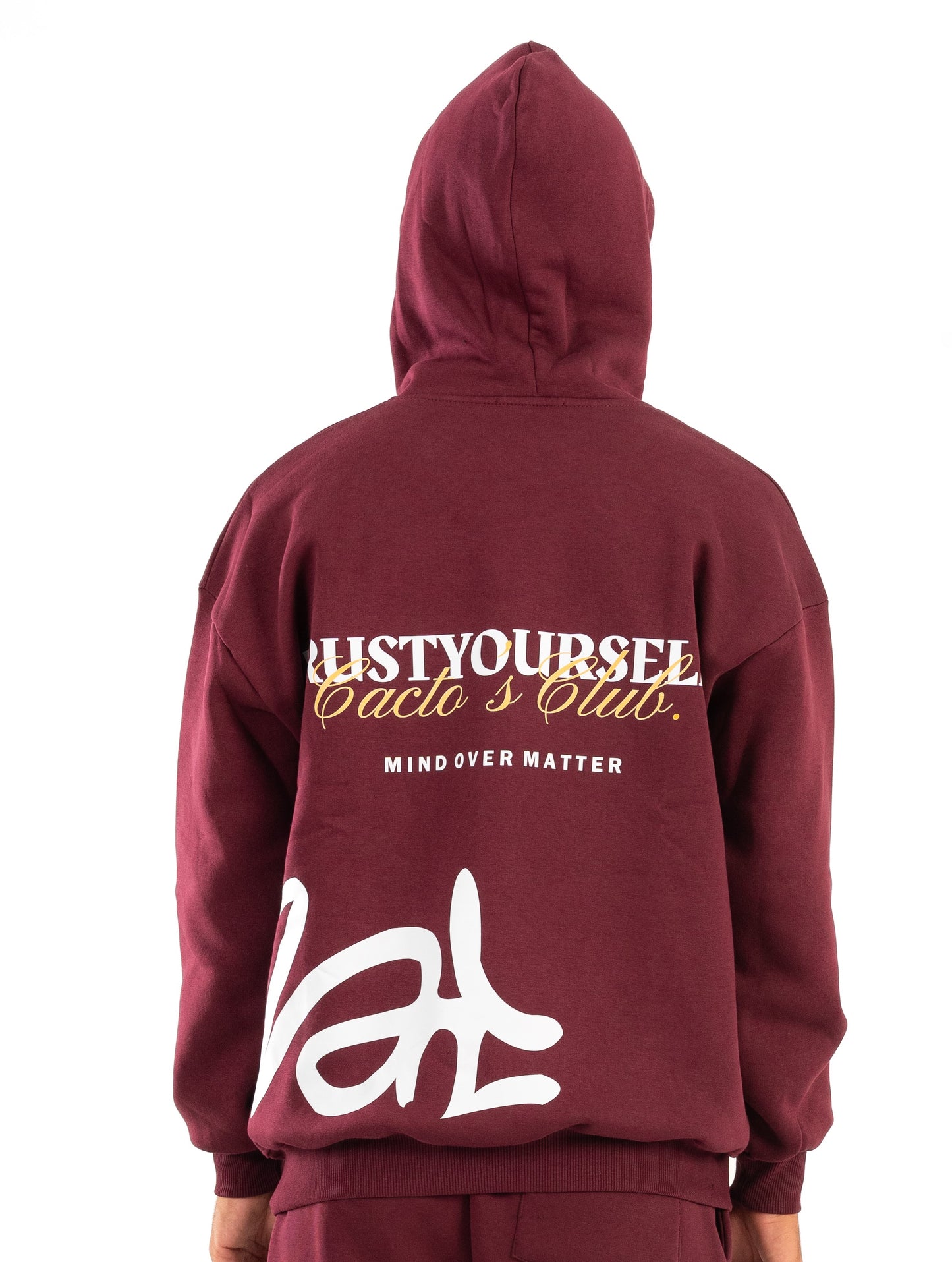 Burgundy Printed Hoodie