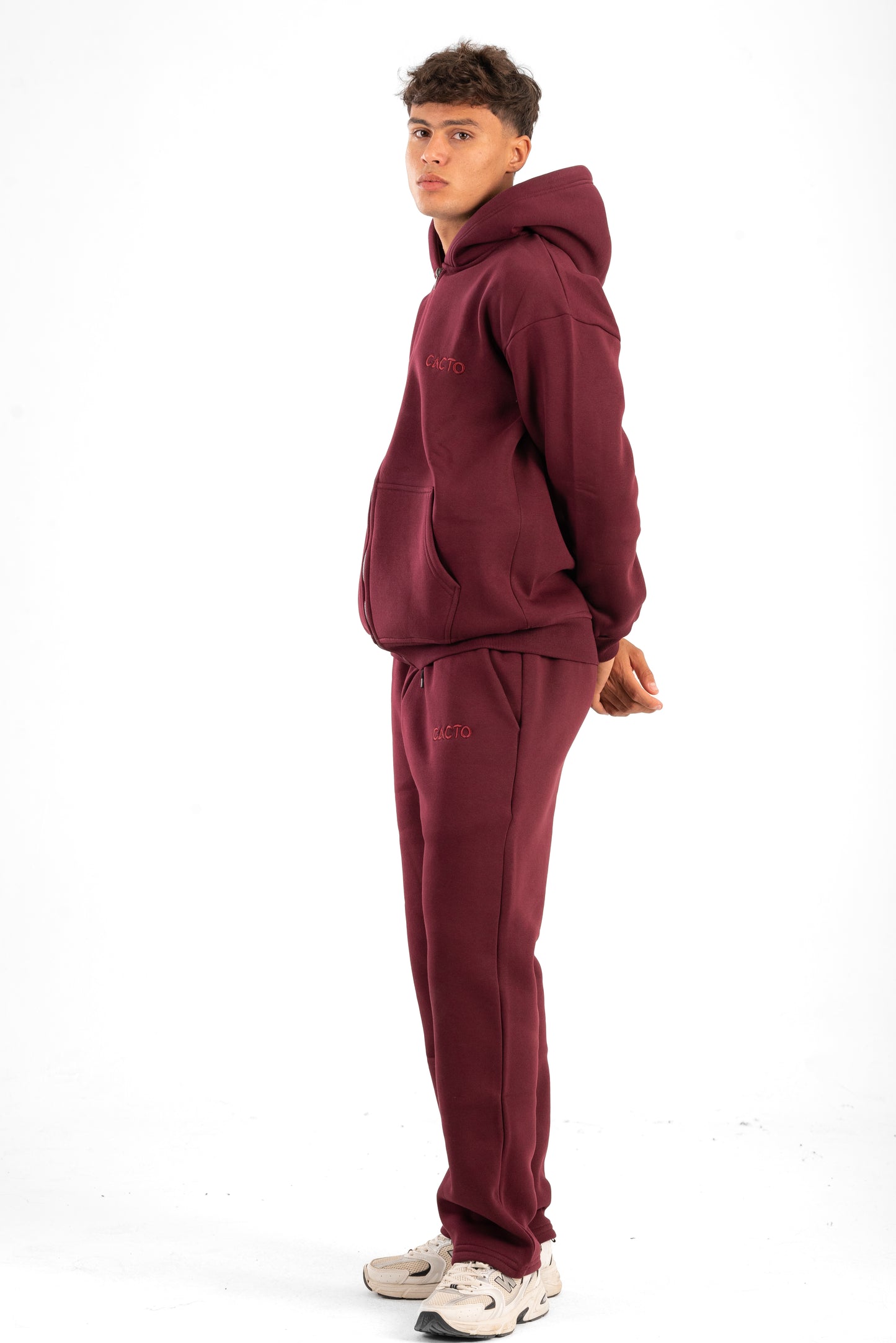 Burgundy Zipper Hoodie