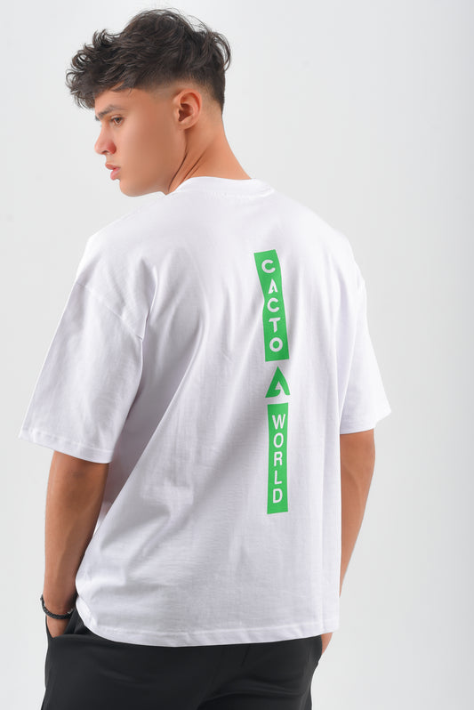 White CACTO world Oversized T-shirt