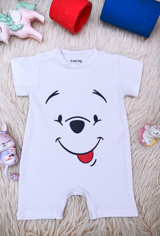 White baby romper short