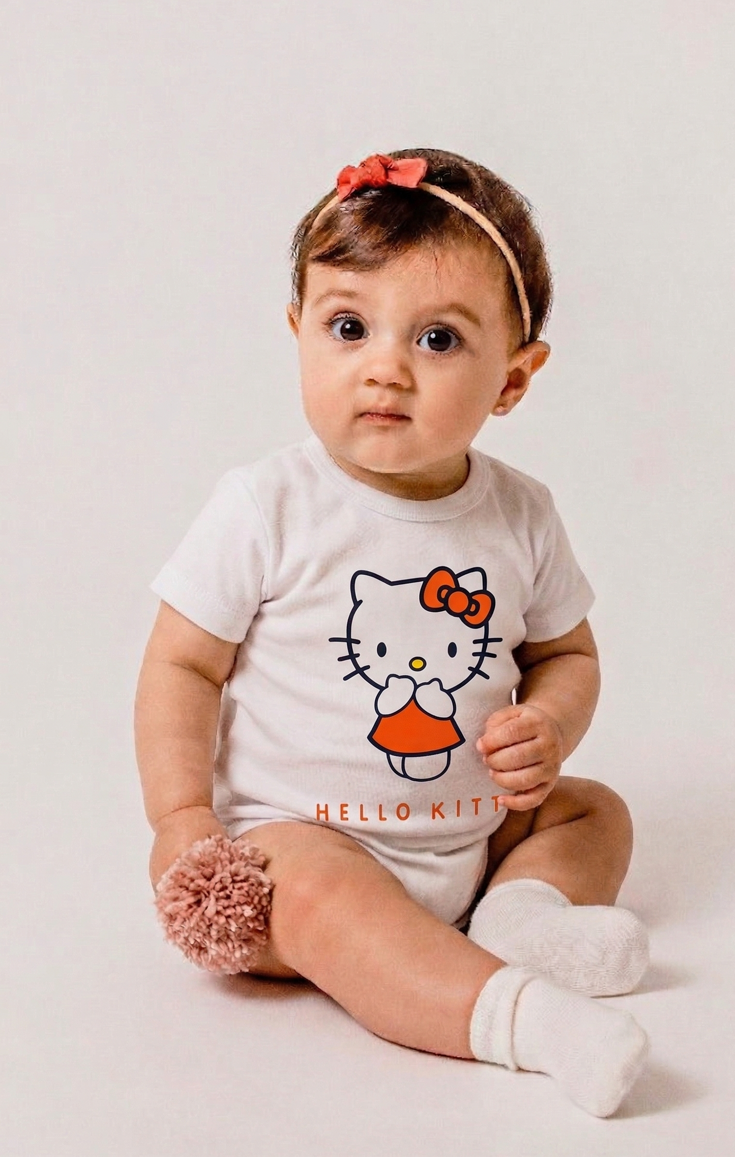 Hello kitty White baby romper short