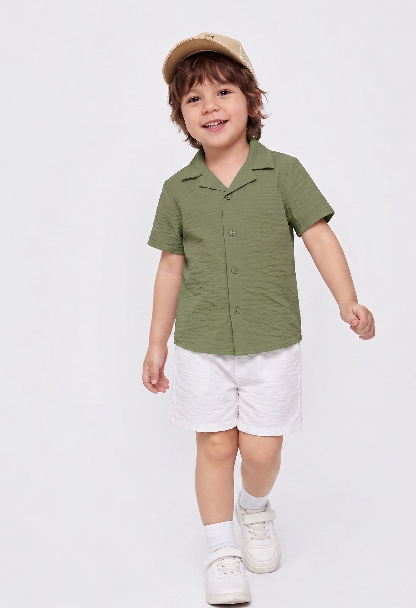 KIDS oily linen shirt