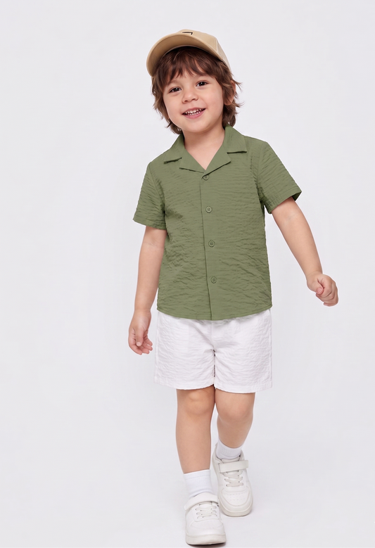 KIDS oily linen shirt