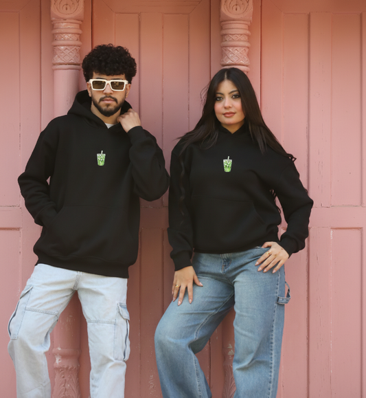 MATCHA   BLACK Printed Hoodie