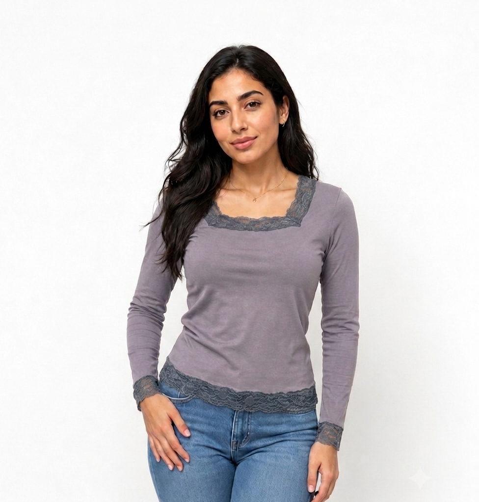 GREY Stella Lace-Trim Long Sleeve