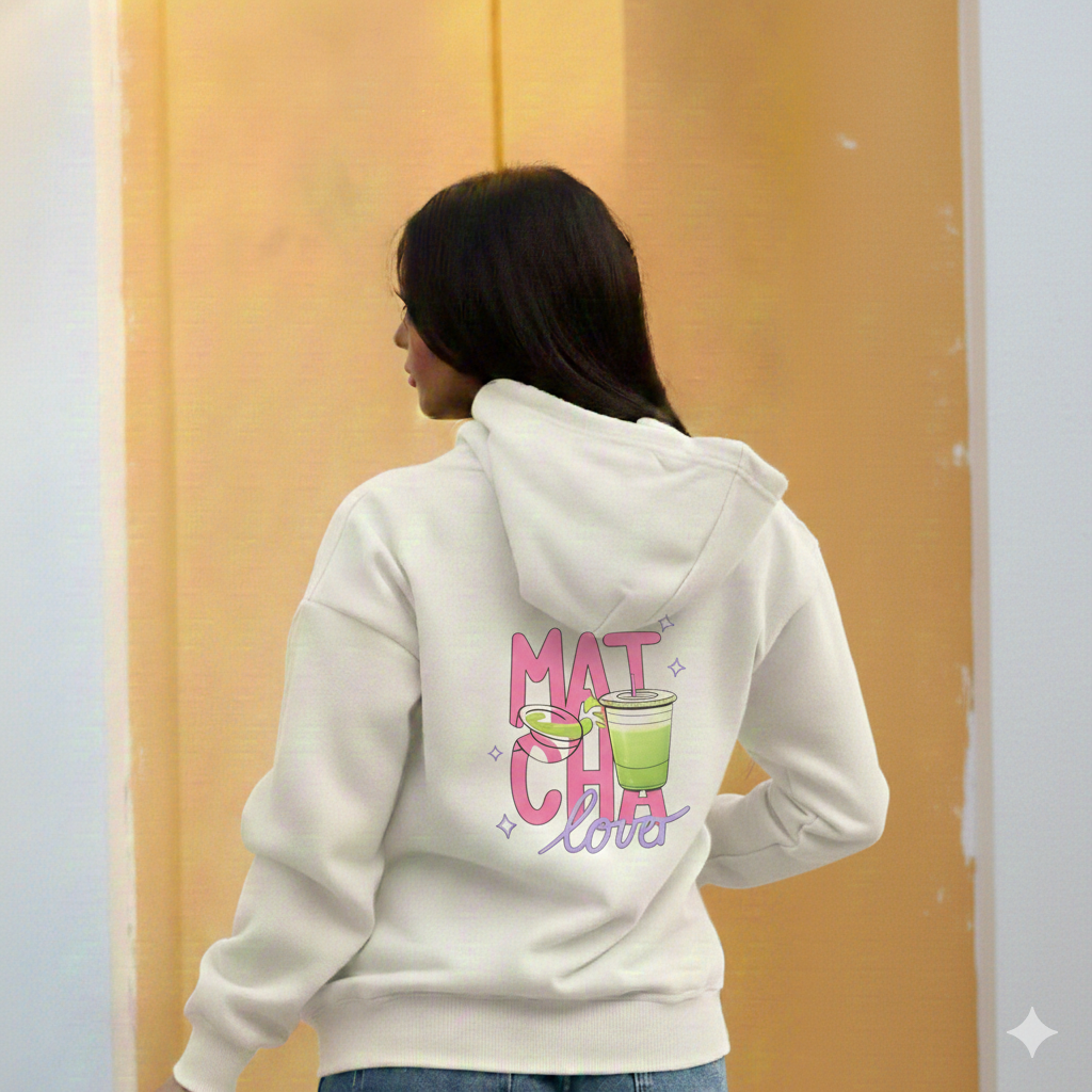 MATCHA CUP  OFF WHITE Printed Hoodie