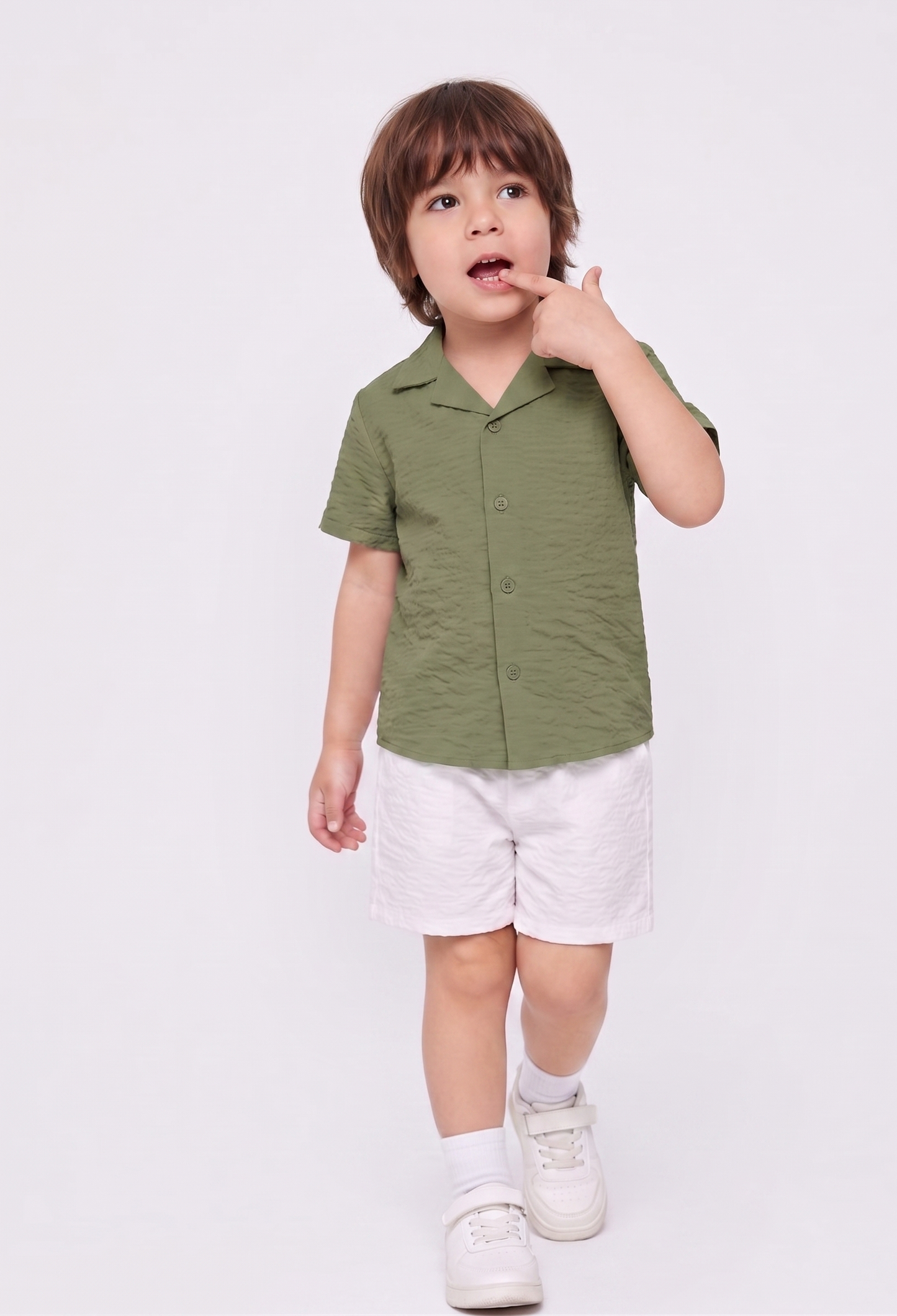 KIDS oily linen shirt