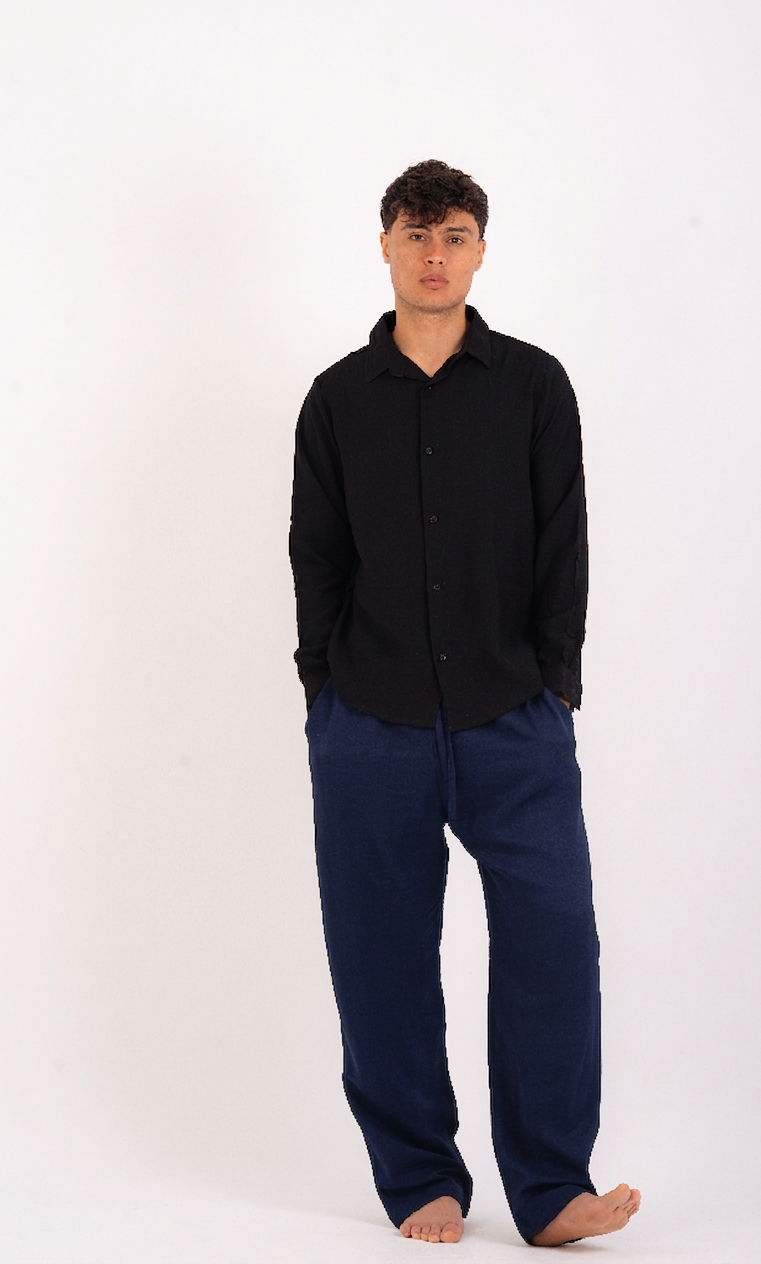 Over size Navy linen Pants