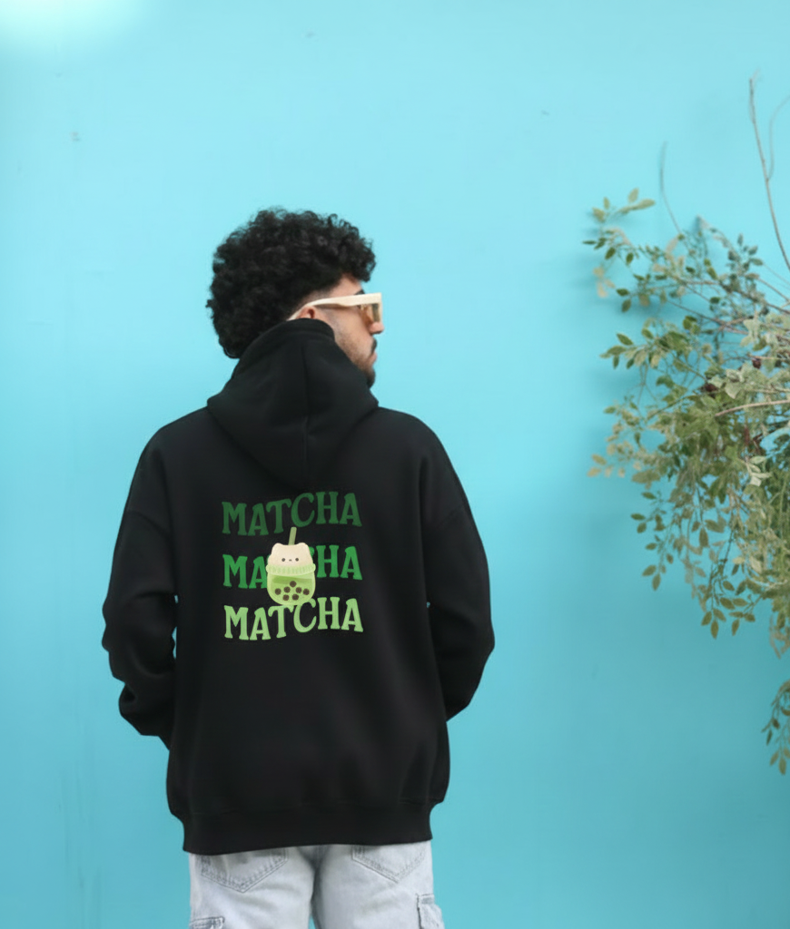 MATCHA   BLACK Printed Hoodie