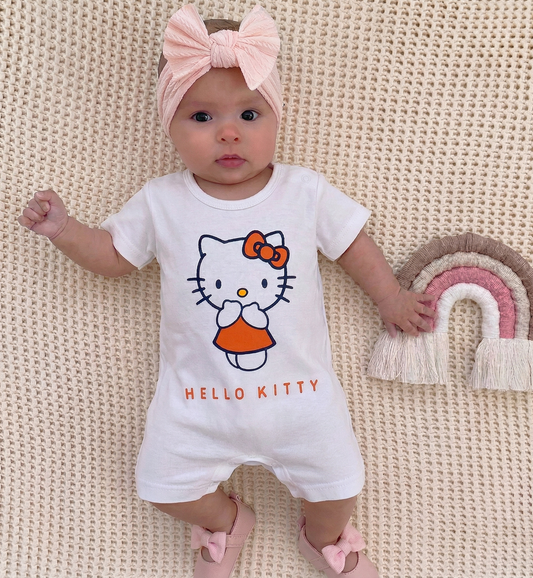 Hello kitty White baby romper short