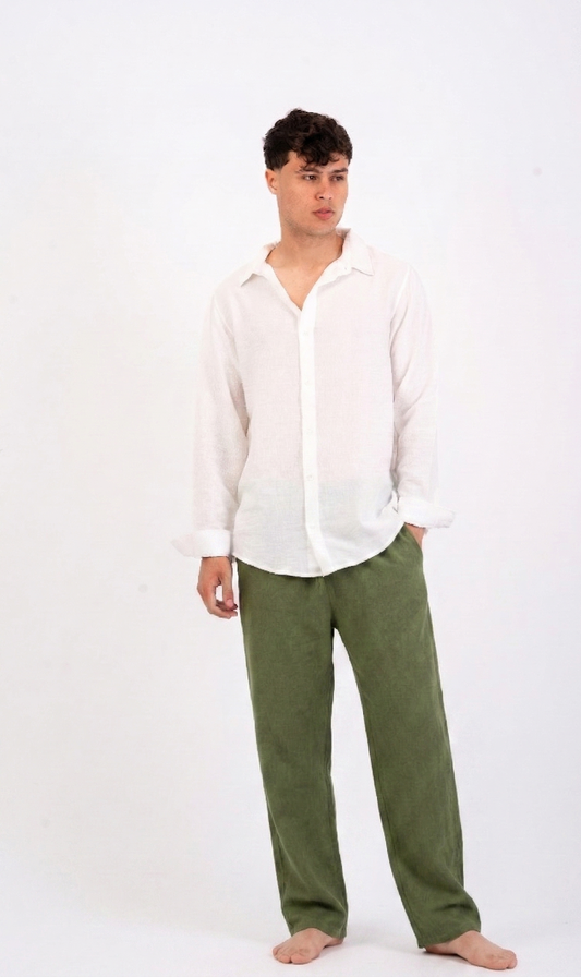 Over size Oily linen Pants
