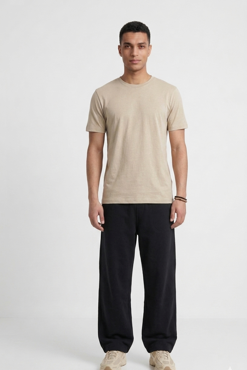 Beige cotton basic Tee