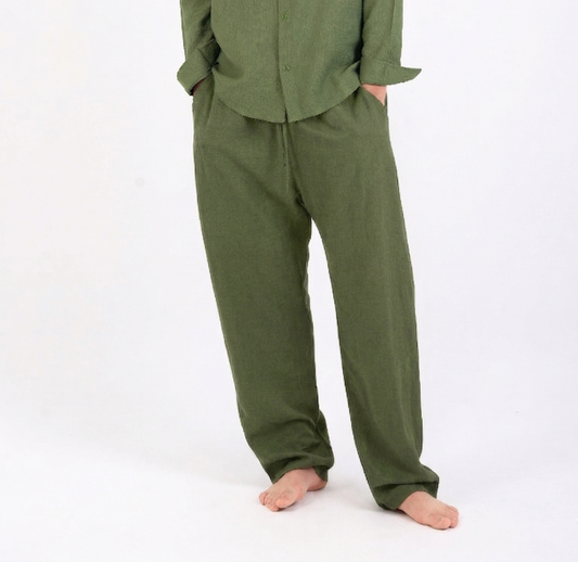 Over size Oily linen Pants