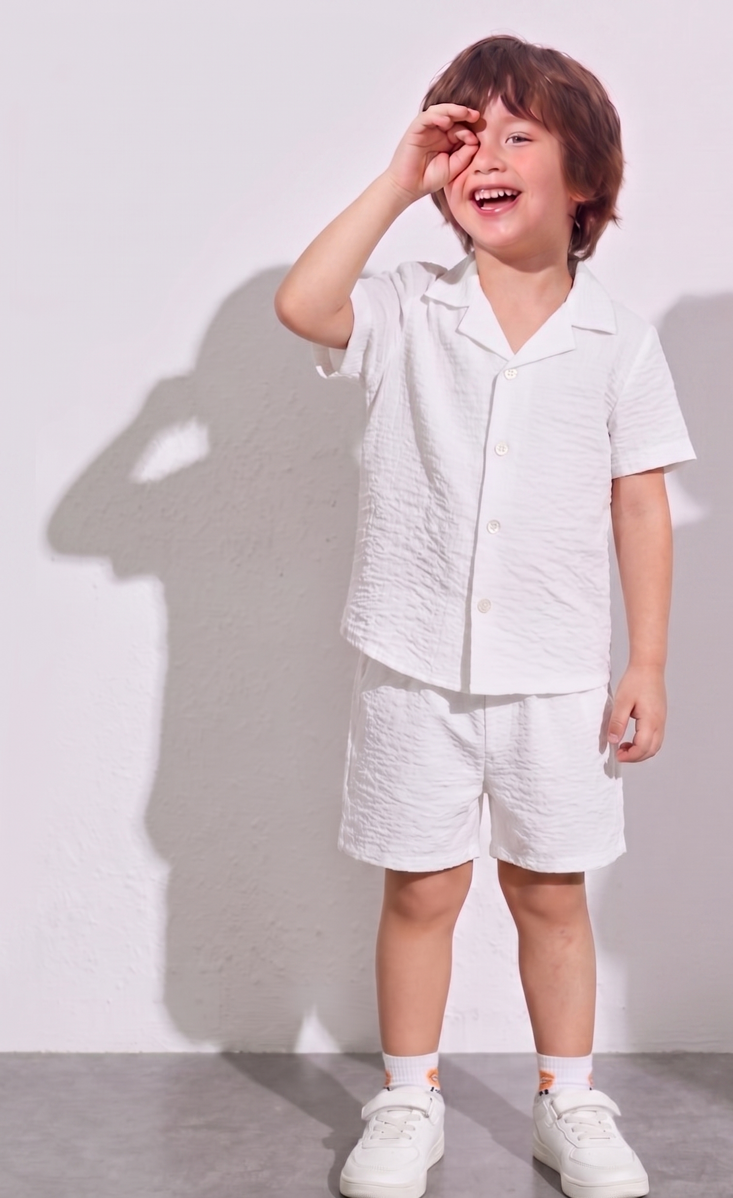 KIDS white linen shirt