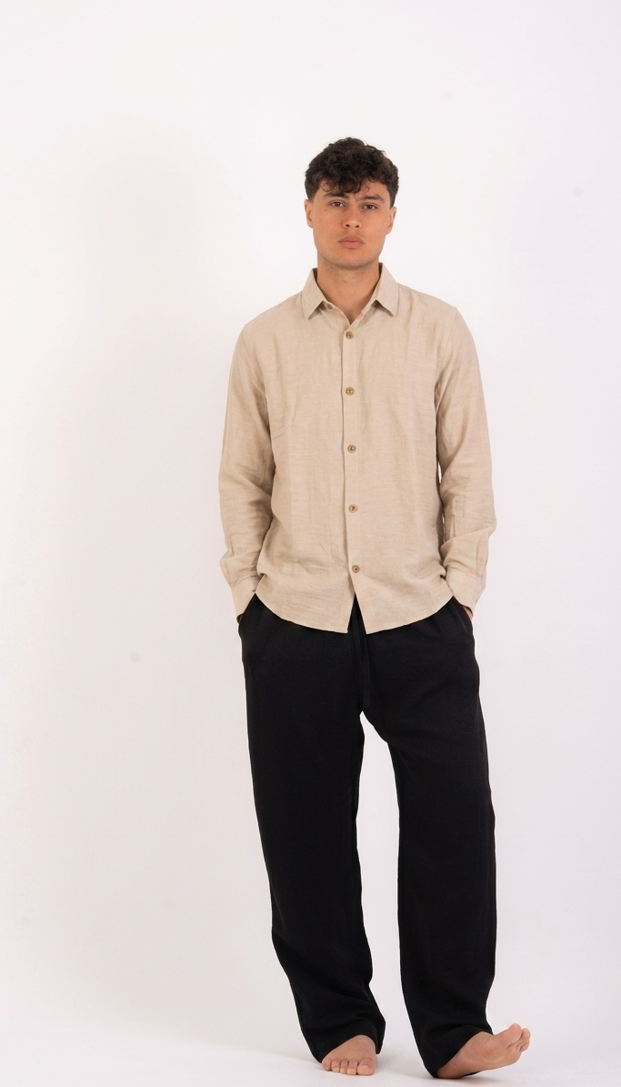 Beige linen shirt