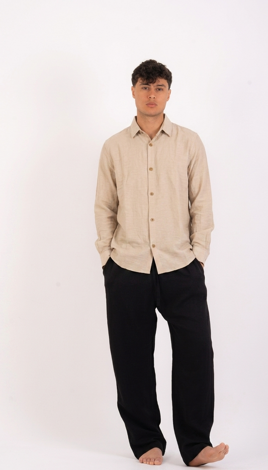 Beige linen shirt