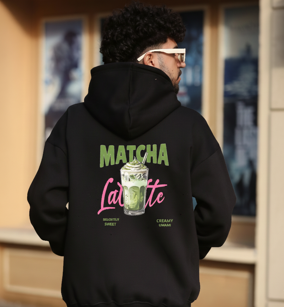 MATCHA LATEE  BLACK   Printed Hoodie