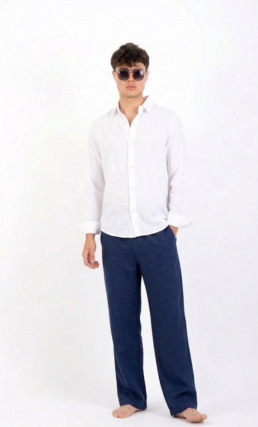 Over size Navy linen Pants