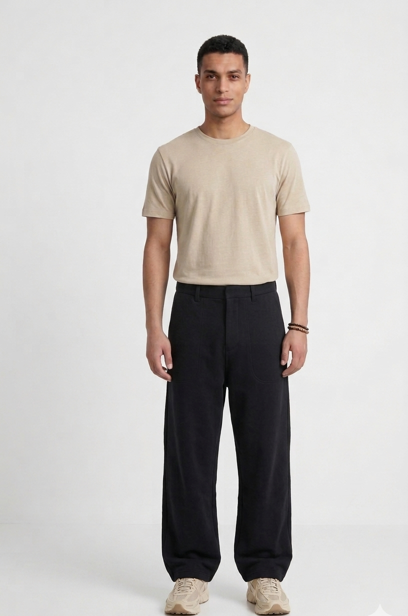 Beige cotton basic Tee