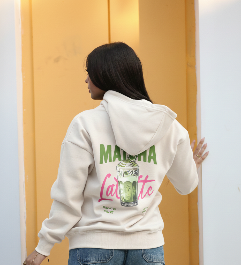 MATCHA LATEE OFF WHITE Printed Hoodie