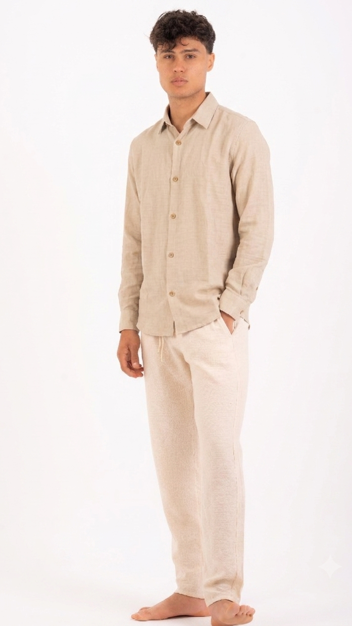 Beige linen shirt