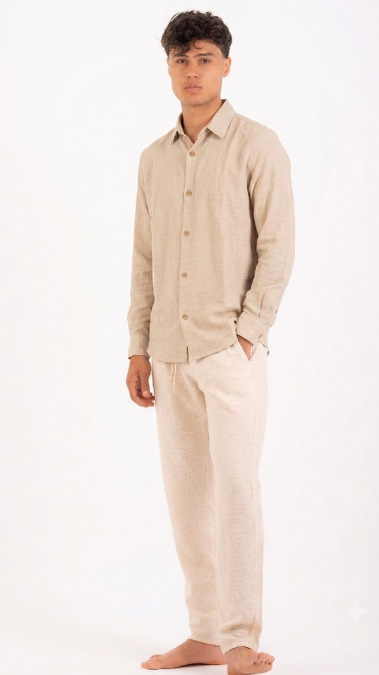 Beige linen shirt