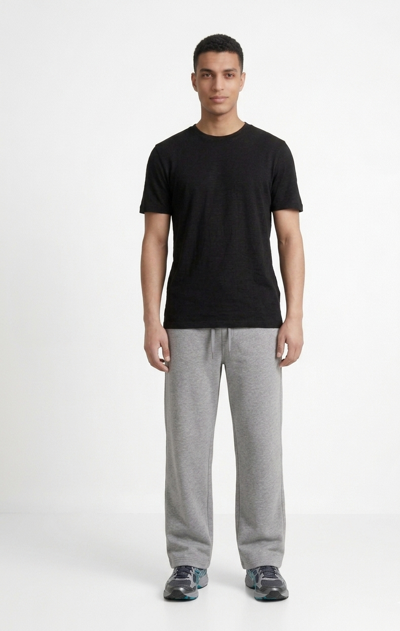 Black cotton basic Tee