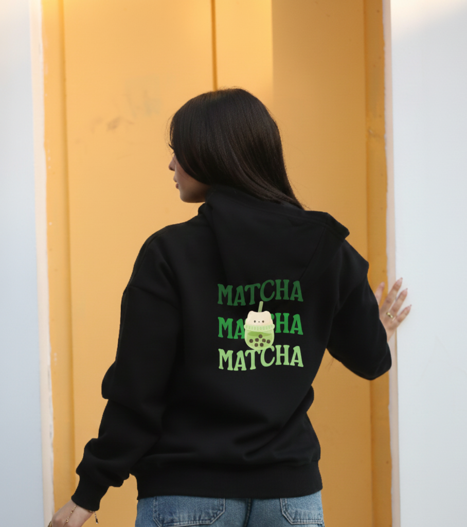 MATCHA   BLACK Printed Hoodie