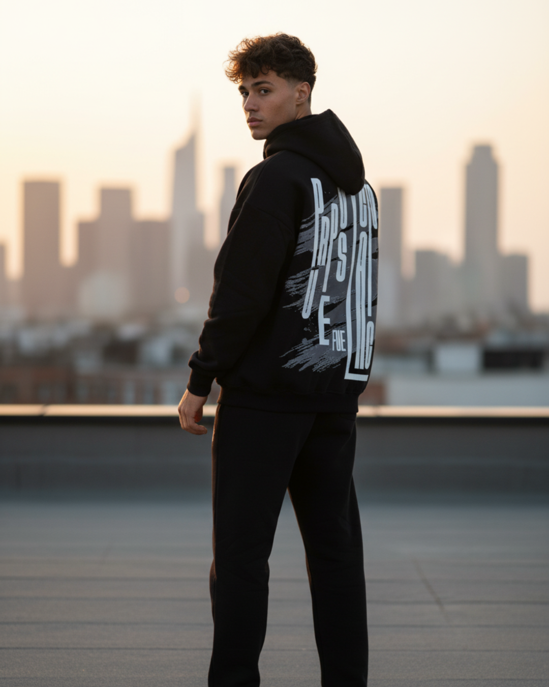 CACTO  Fuel  Black Printed Hoodie